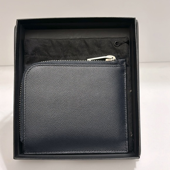 Saint Laurent Zip Around Wallet - Navy Blue - Picture 3 of 9
